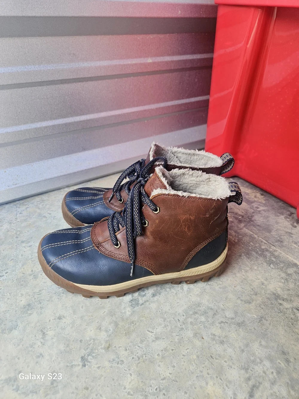 Timberland Duck Boots Mens 9 Brown Black Waterproof Fleece Lined